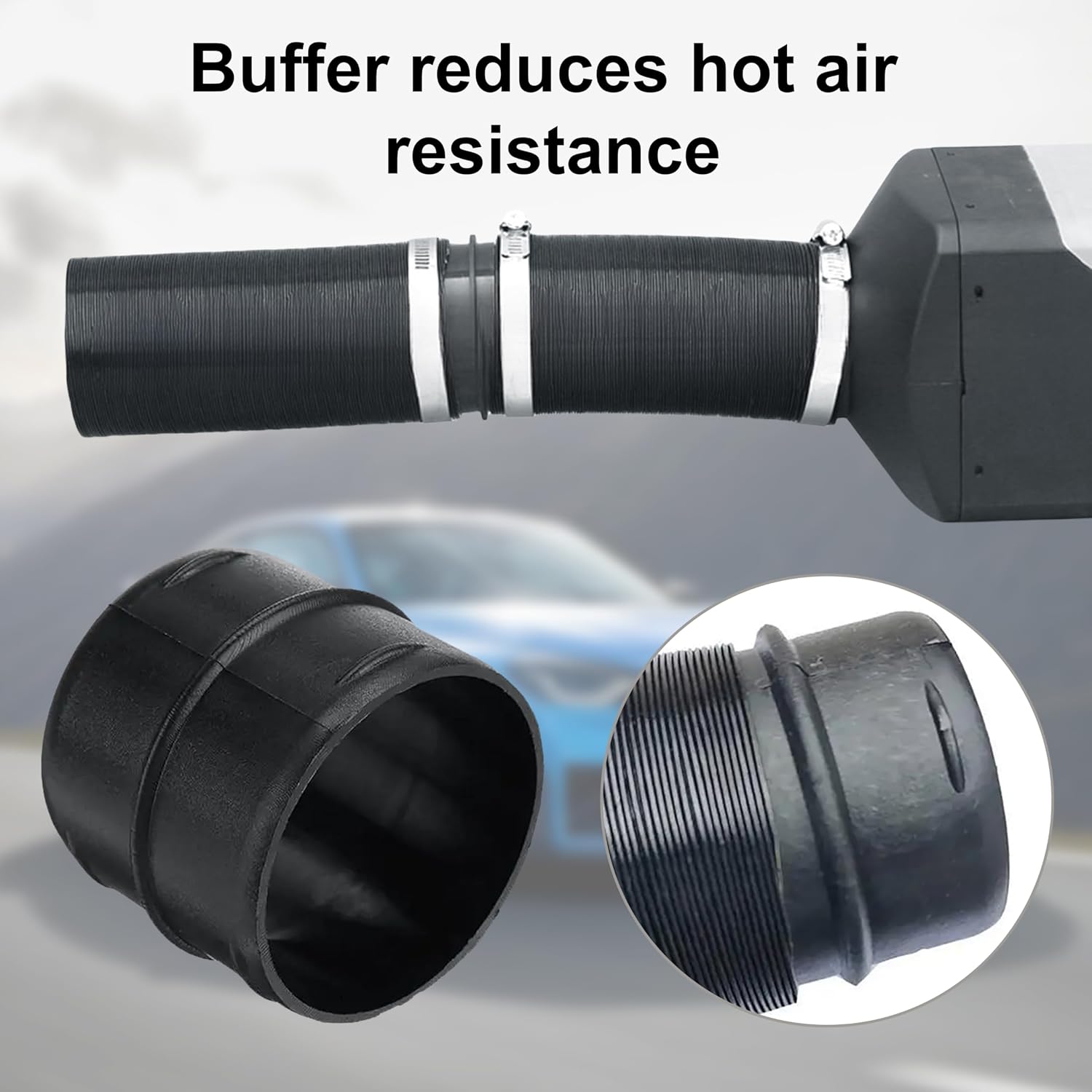 4 Pcs 60mm Car Air Duct Joiner Connector Parking Heater Accessory Car Heater Exhaust Pipe Oval Piece Exhaust Ducting Joiner Connector Compatible with Webasto Eberspacher Diesel Parking Heaters