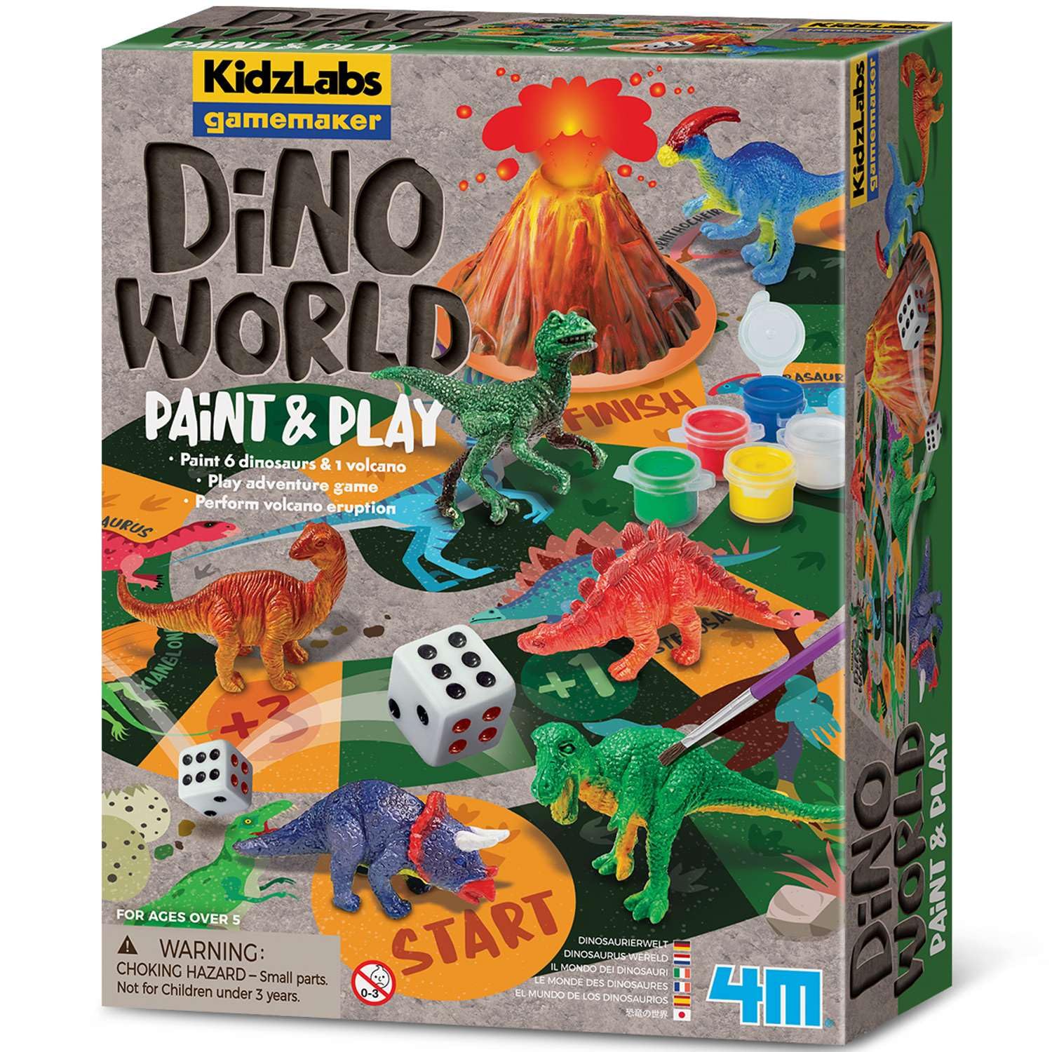 4M KidzLabs Dino World Gamemaker Volcano and Dinosaur Playset