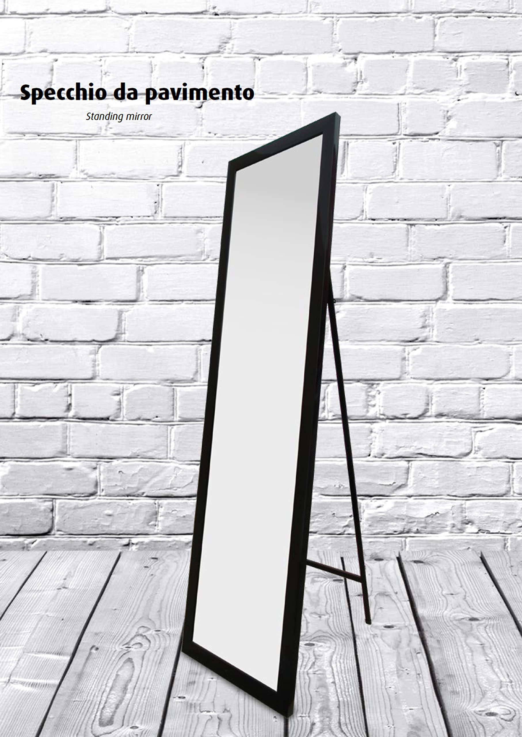 King Collection S1710527 Specchio da Pavimento con Cornice, Bianco, 30X150H