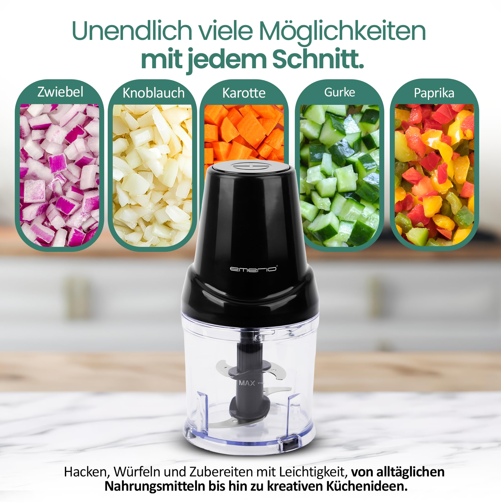 Emerio Universal Zerkleinerer MC-132890 Fassungsverm 500 ml