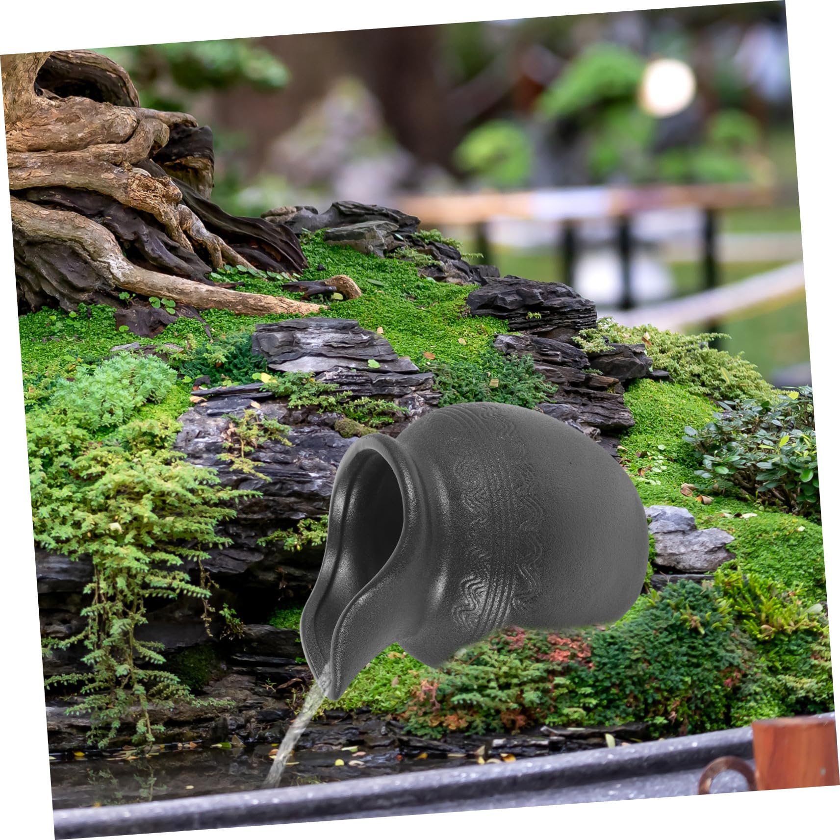 SUPVOX Fontana Circolare in Ceramica per Balcone e Giardino Decorazione Vaso per Esterni e Interni Flusso d'Acqua Naturale Facile da Collocare e Durevole