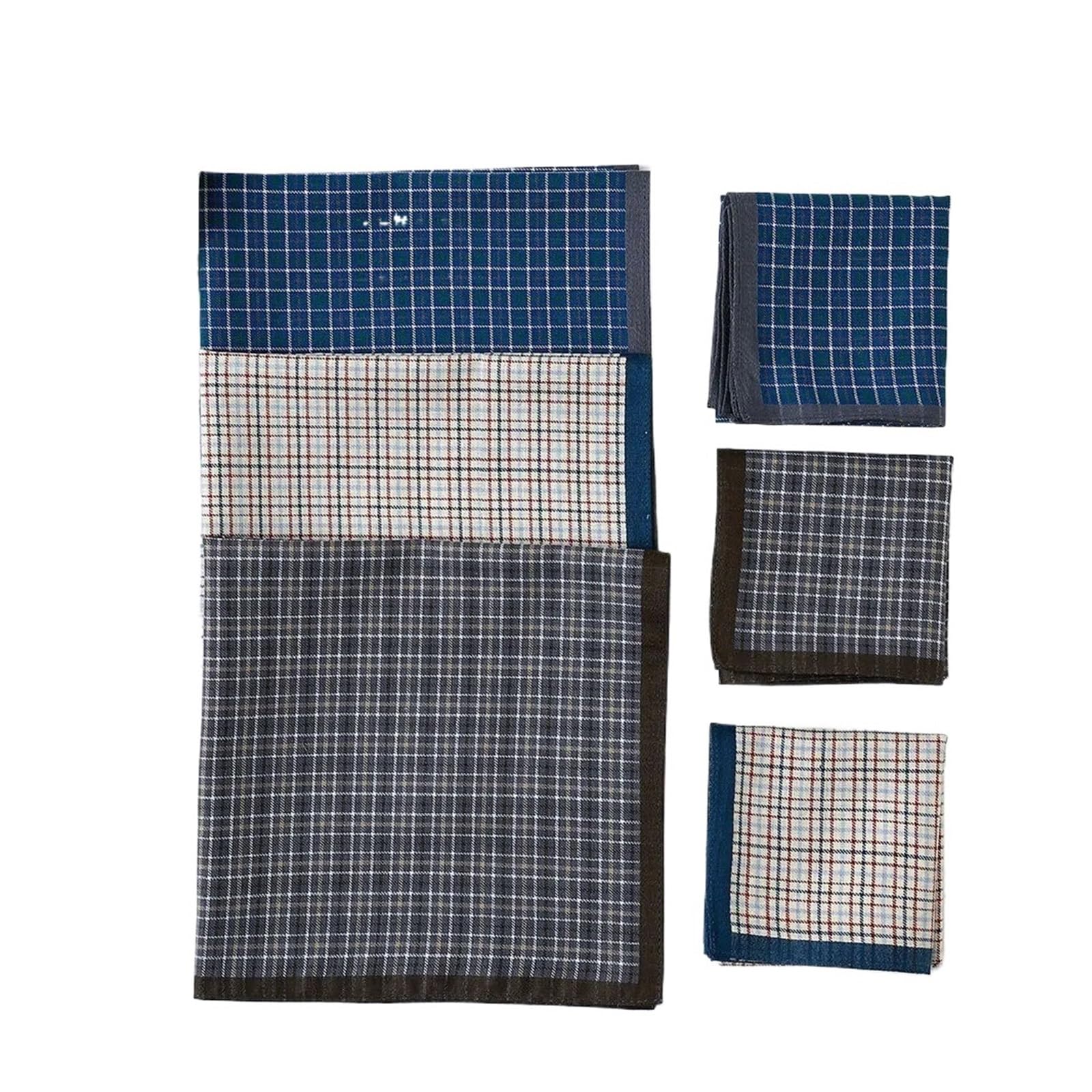 Pañuelo Traje Hombre Pañuelo de algodón puro for hombre, toalla bolsillo a cuadros negocios, tira satén teñida, 43cm, 3/6 Uds