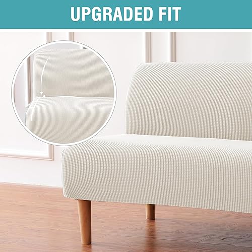 Vista 10 de H.VERSAILTEX - Funda elástica para sofá o cama, licra de alto elastano, lavable a máquina, tela Jacquard para sofá, futón Chocolate