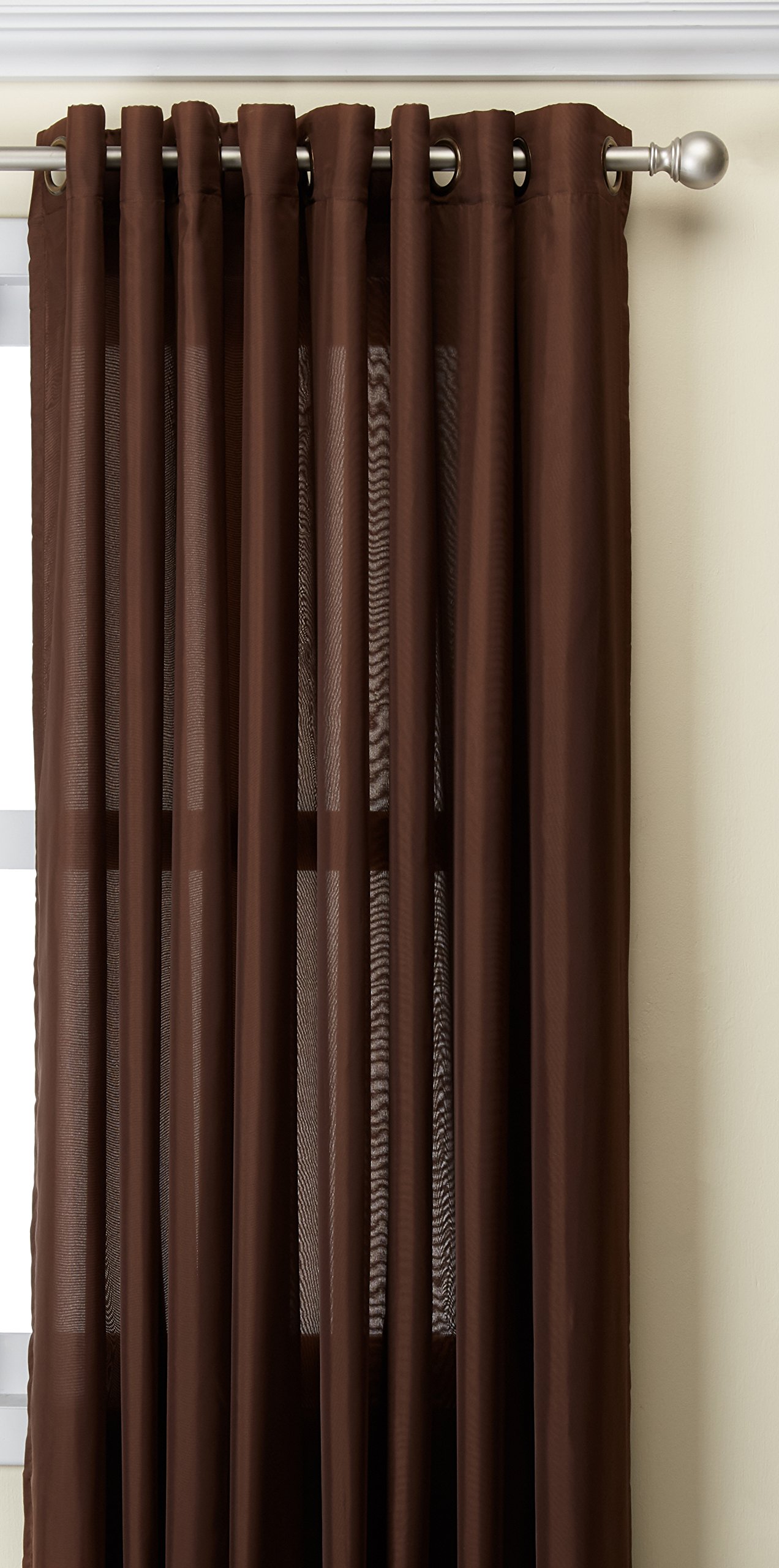 Commonwealth Home Fashions Thermalogic Thermavoile Lined Grommet Panel 104 x 95, Chocolate