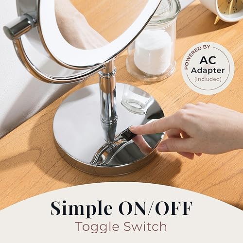 Miniatura 5 de Zadro Laguna - Espejo de maquillaje redondo con luz envolvente de 11 pulgadas, 10 x 5 x 1 x espejo de aumento con luces LED, espejo cosmético