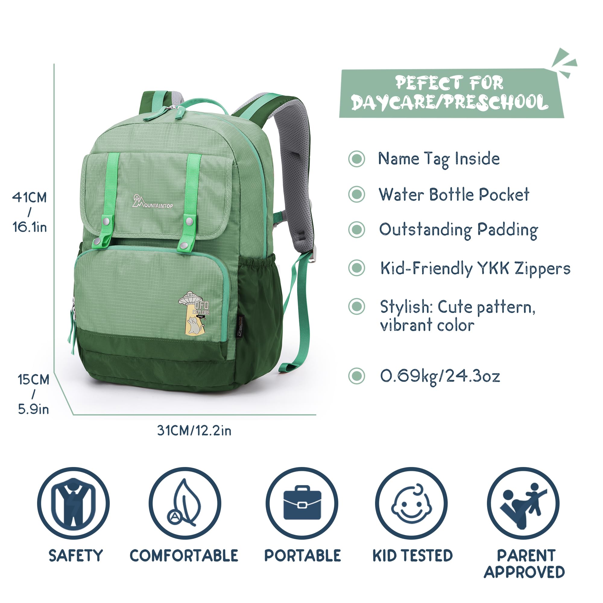 MOUNTAINTOP Sac à dos pour enfant fille garçon Sac à dos d'école pour fille garçon Sac d'école pour l'école 20 l