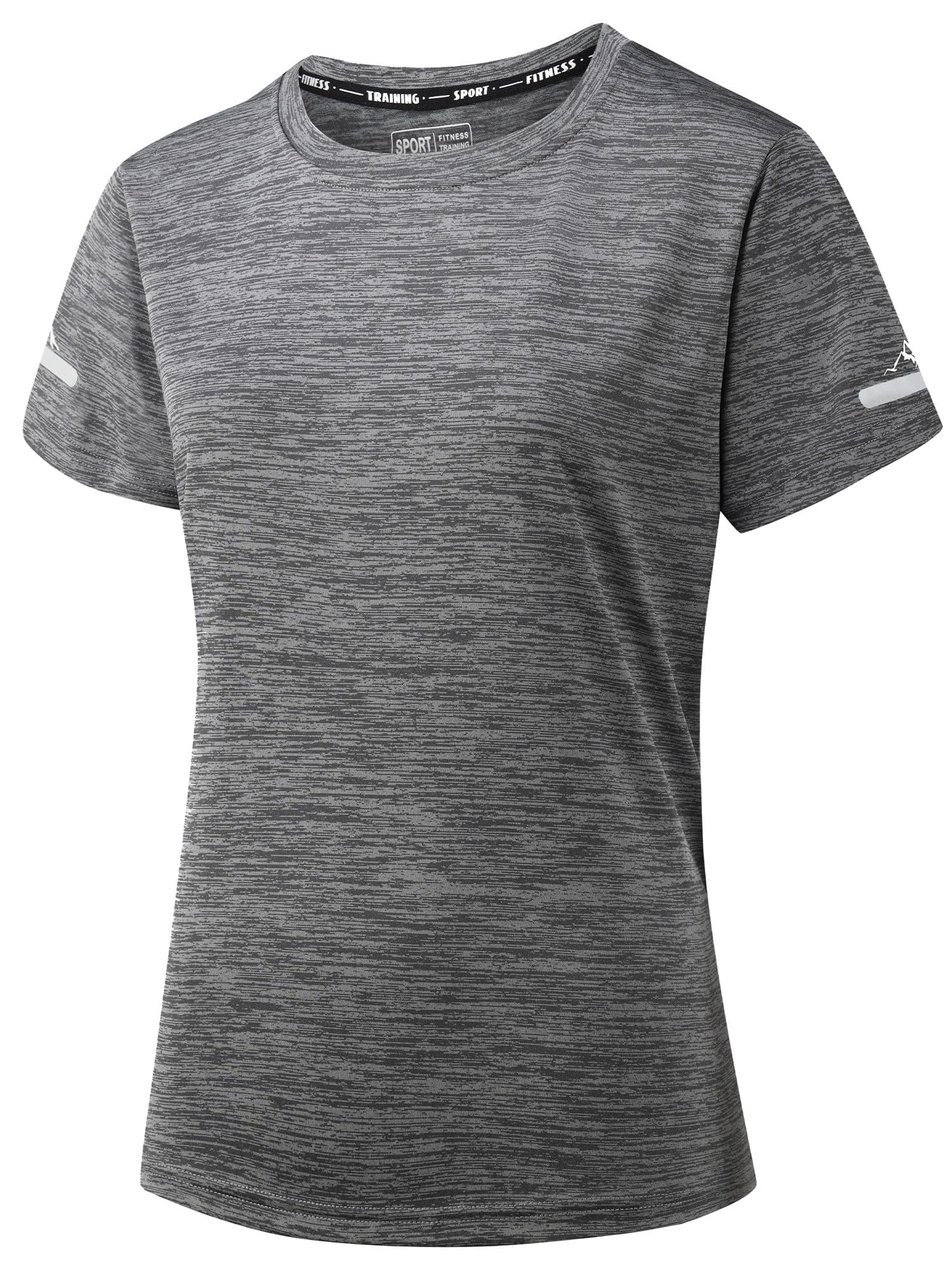 Peakwell Damen Sportshirt Atmungsaktiv T-Shirts Top Kurzarm Laufshirts Funktionsshirts Sport Oberteile