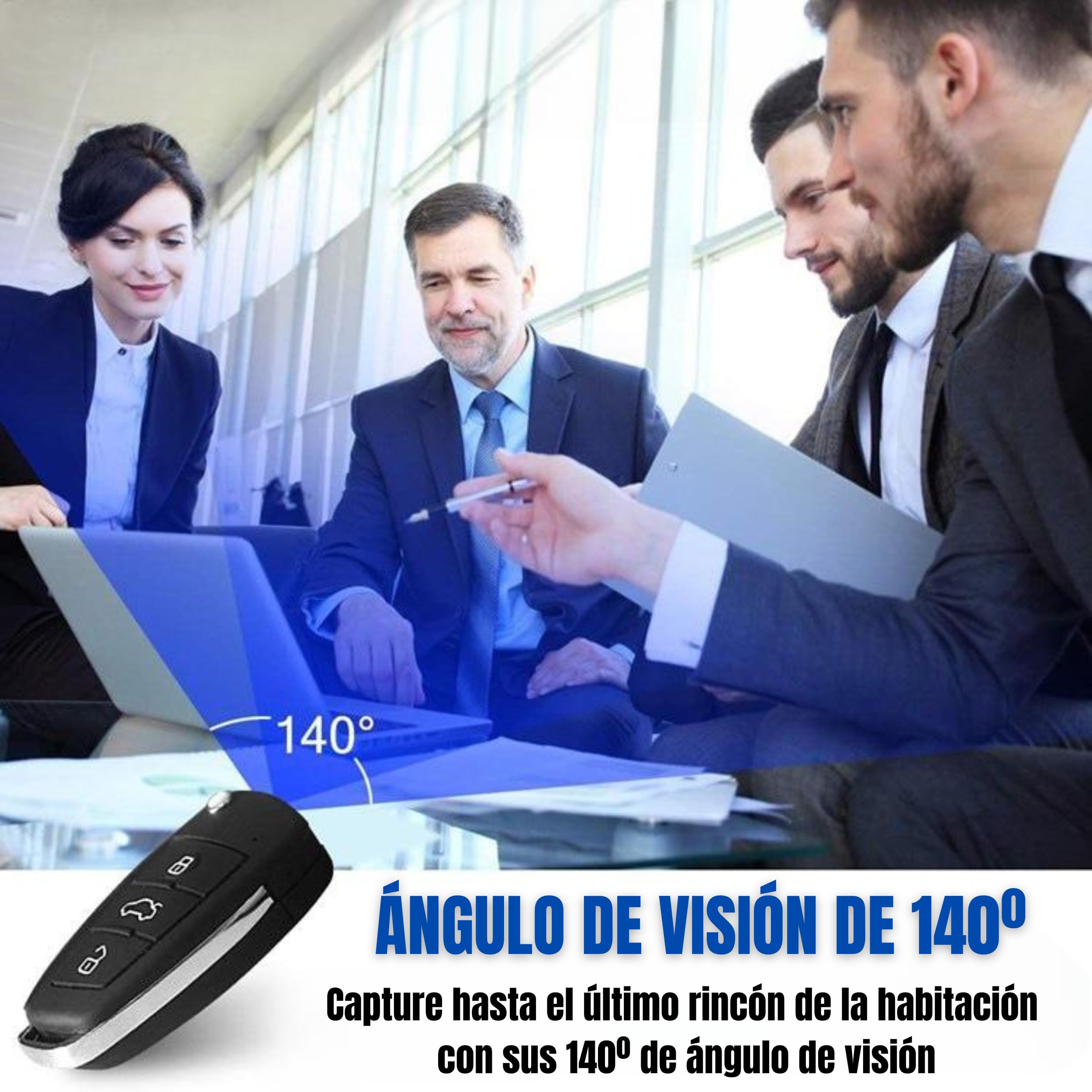 Mini Camara Espia Oculta Camuflada en Llave de Coche, sin Luz al Grabar (FULL PACK 2MP Super HD con MicroSD 32GB, LECTOR LED, OTG para Ver en Móvil y Carga USB-C)Sensor de Movimiento y Visión Nocturna - 5