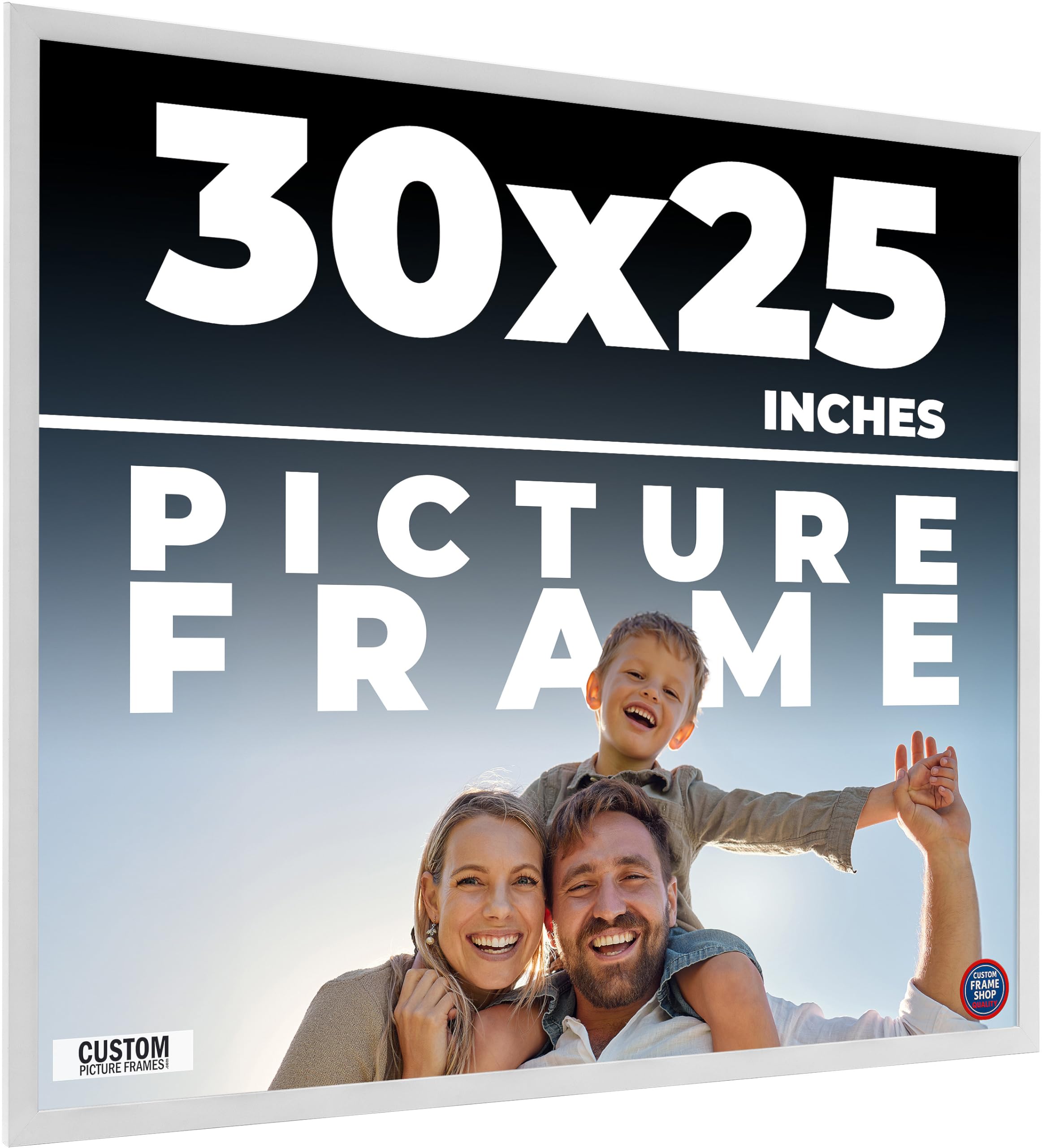 Amazon.com - 30x25 Frame White Real Wood Picture Frame Width 0.75