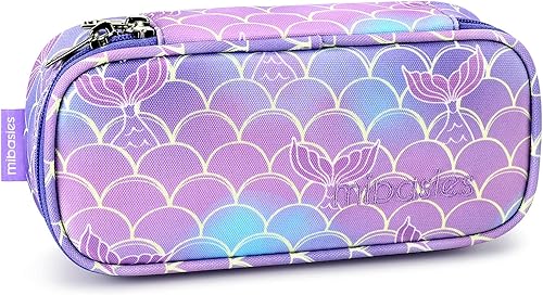 mibasies - Cartuchera de sirena para niñas y niños, estuche suave para bolígrafos