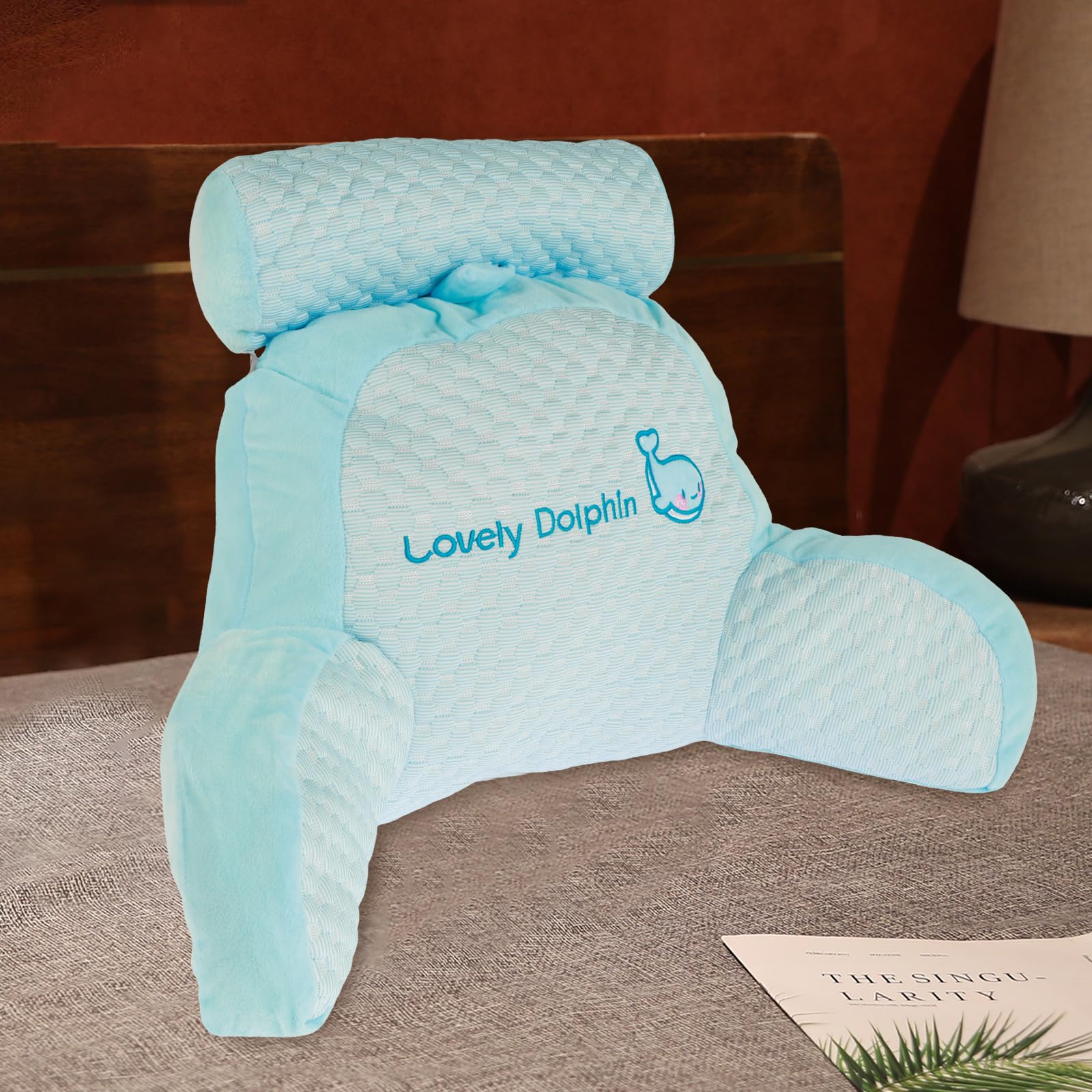 Versatile Hands-Free Reading Cushion in Viridian