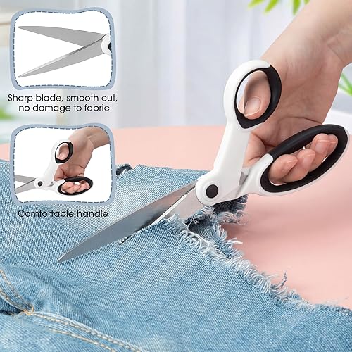 Miniatura 4 de Lanties Paquete de 8 tijeras de coser para manualidades de costura, tijeras de 350.276 in con tijeras de tela, tijeras de bordar, tijeras de hilo