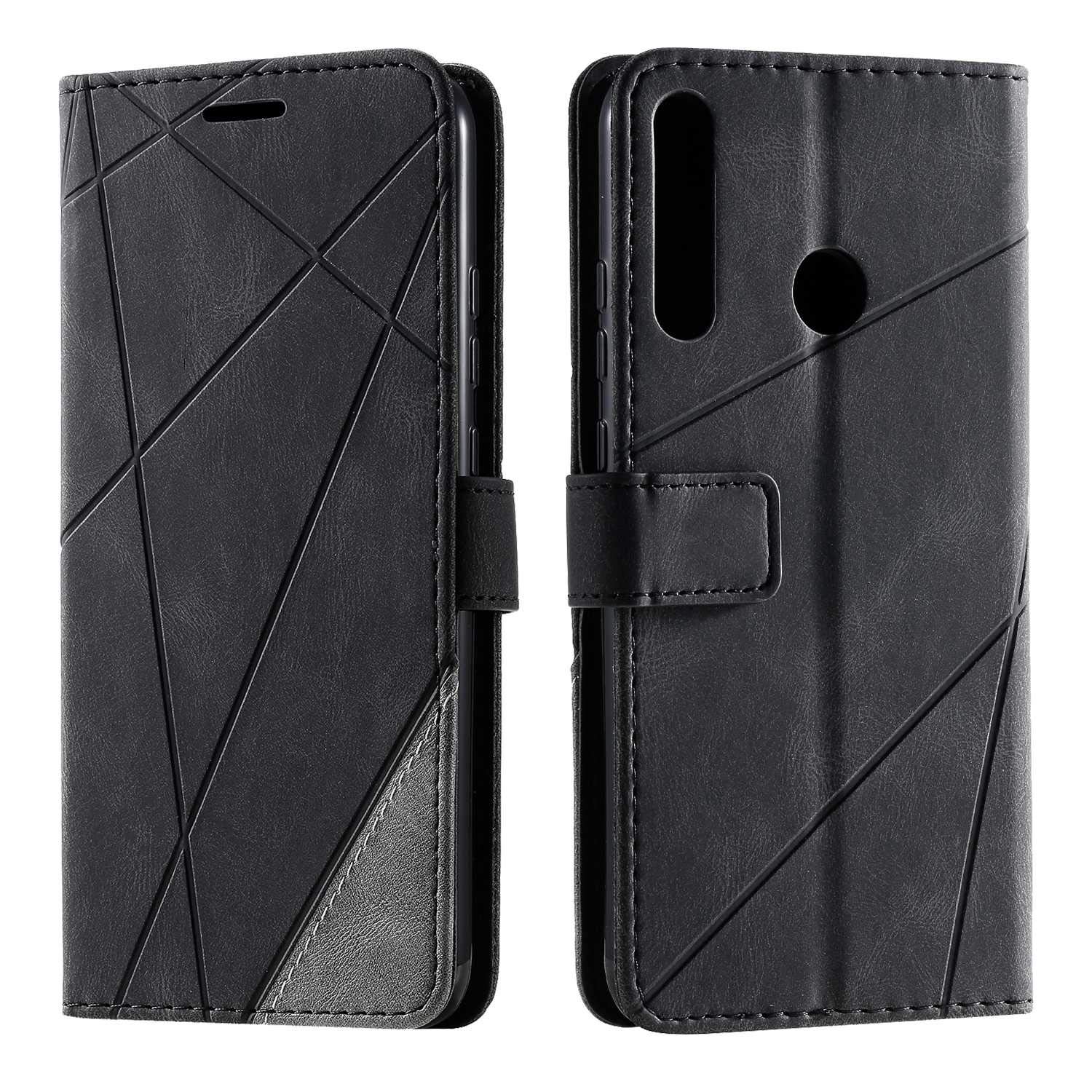 SONWO Case for Huawei P40 Lite E Case, Premium Leather Flip Wallet Case Magnetic Closure Card Slots Kickstand Phone Case for Huawei P40 Lite E, Black