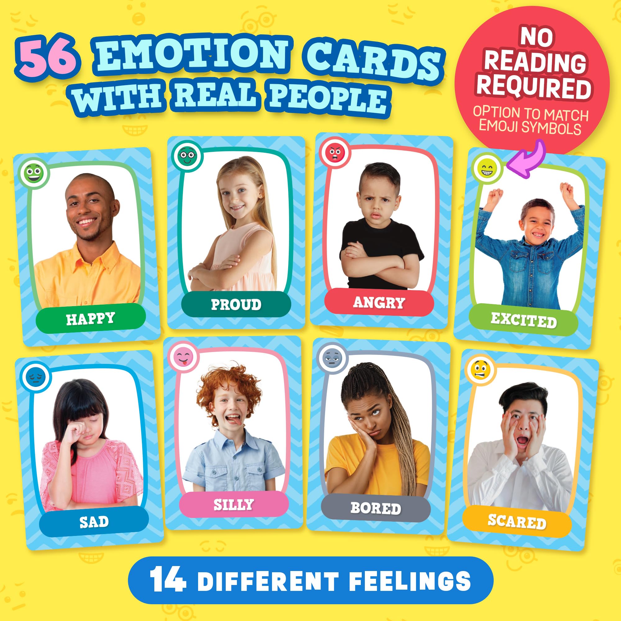 ThinkPsych Go Fish - Faces & Feelings Card Game | Social Emotional Learning Game for Kids Ages 6+ | Learn Emotions Through Play | 2-6 Players | Home, Therapy & Classroom Use