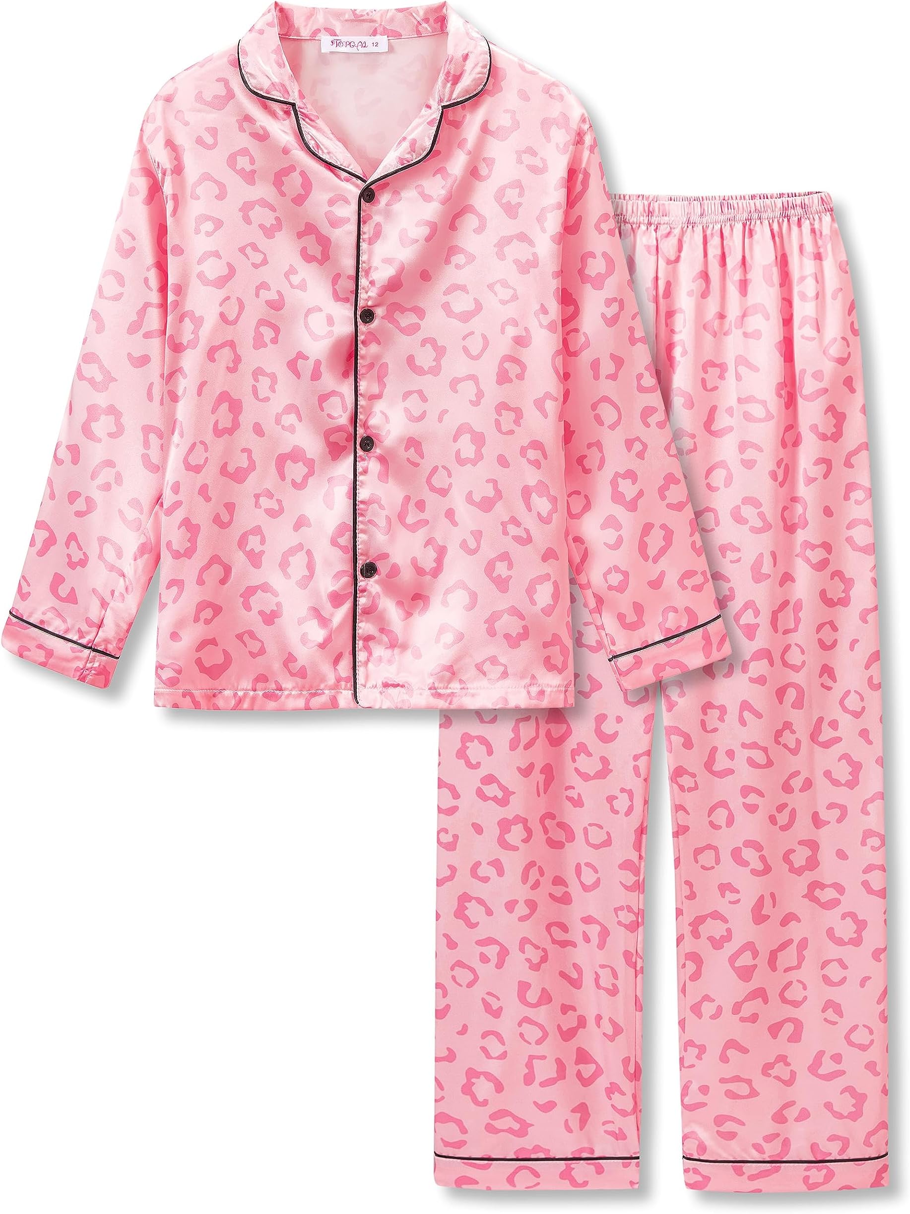 TopgalSatin Pajamas for Girls โ Coat Style Unicorn Long Sleeve Silky Button Down PJ Set Size 6-16