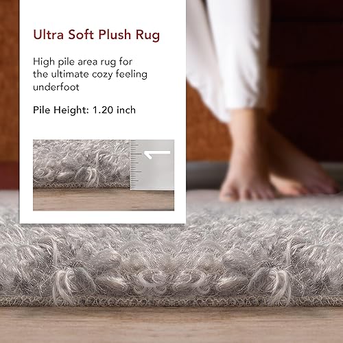 Miniatura 2 de nuLOOM Marlow - Alfombra de piel de oveja sintética lanuda lavable a máquina, 6 x 9 pies, color gris claro