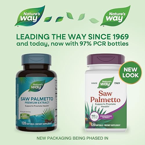 Miniatura 2 de Nature's Way Saw Palmetto Extracto estandarizado Prostate Health, 160 mg por porción, 120 cápsulas blandas