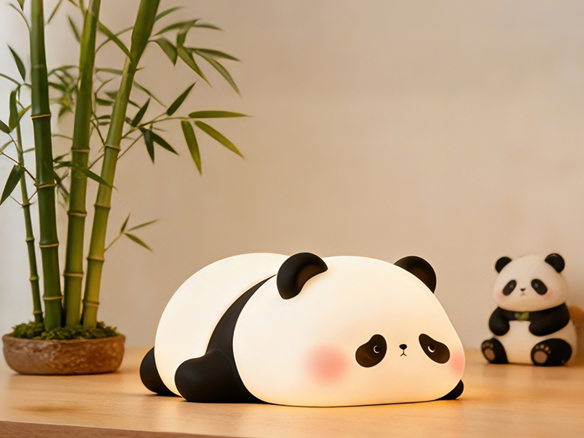 SKYTONE Luce Notturna Panda In Silicone Per Alimentari - Ricaricabile USB, 3 Luminosità, Timer 30 Min, 1200 MAh, Per Bambini E Cameretta