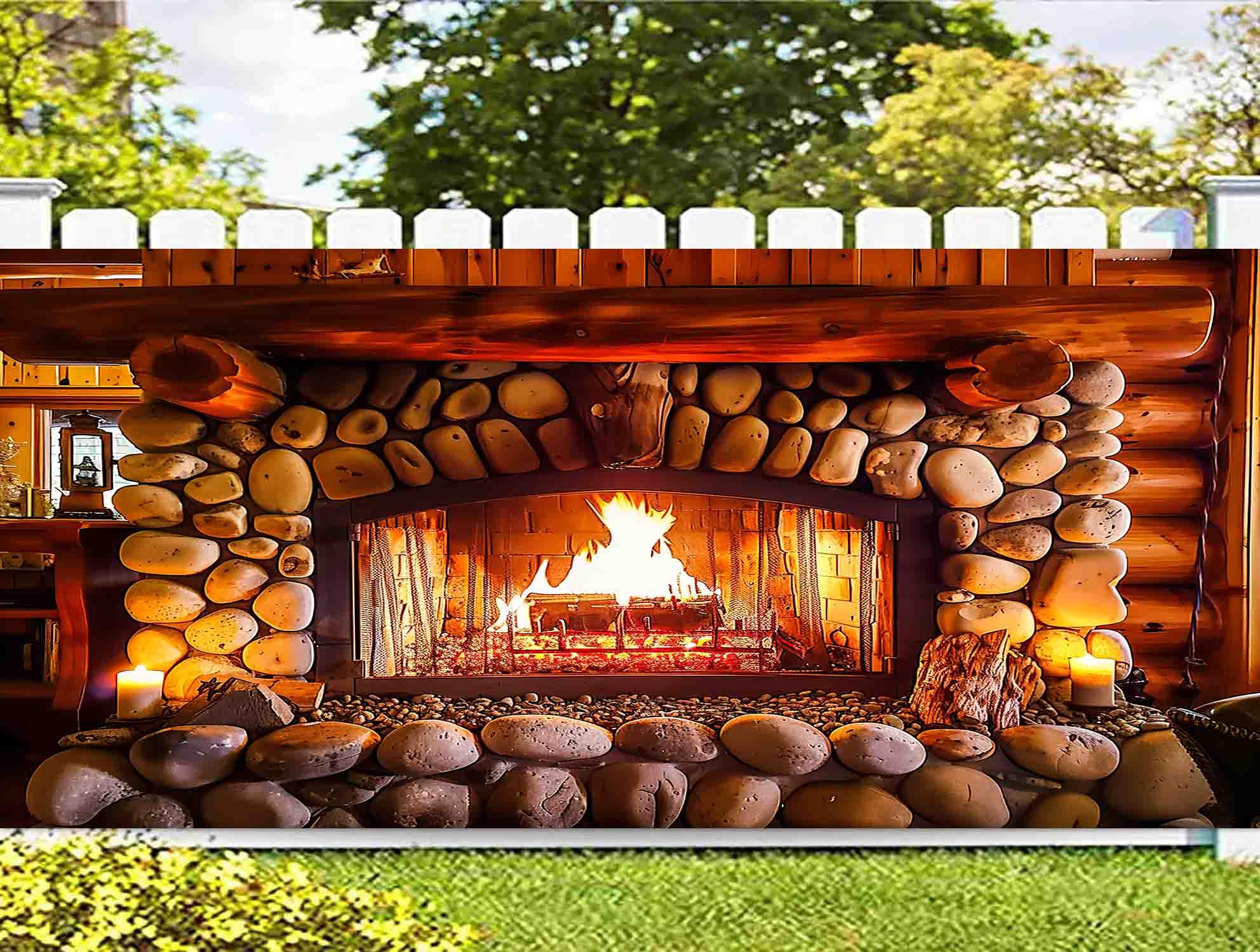 Dtekoj Weihnachts-Garagentor-Dekoration – Hintergrund Mit Kamin, Weihnachtskranz & Baum Für Indoor/Outdoor