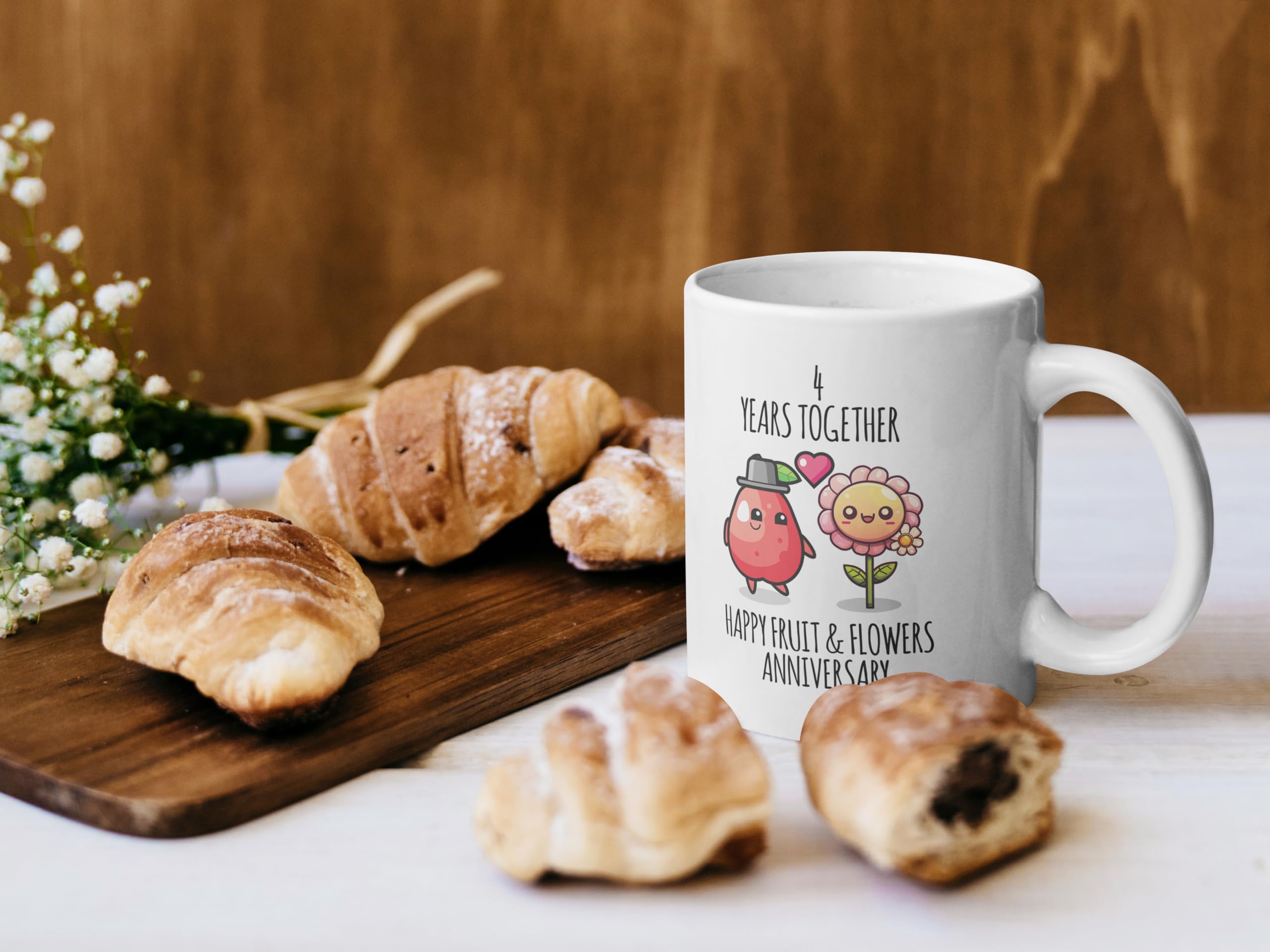 Stuff4 4th Anniversary Mug Gift for Men Women, 4 Years Together - Image 2