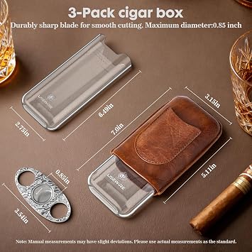 Cigar Humidor & Acrylic Leather Case