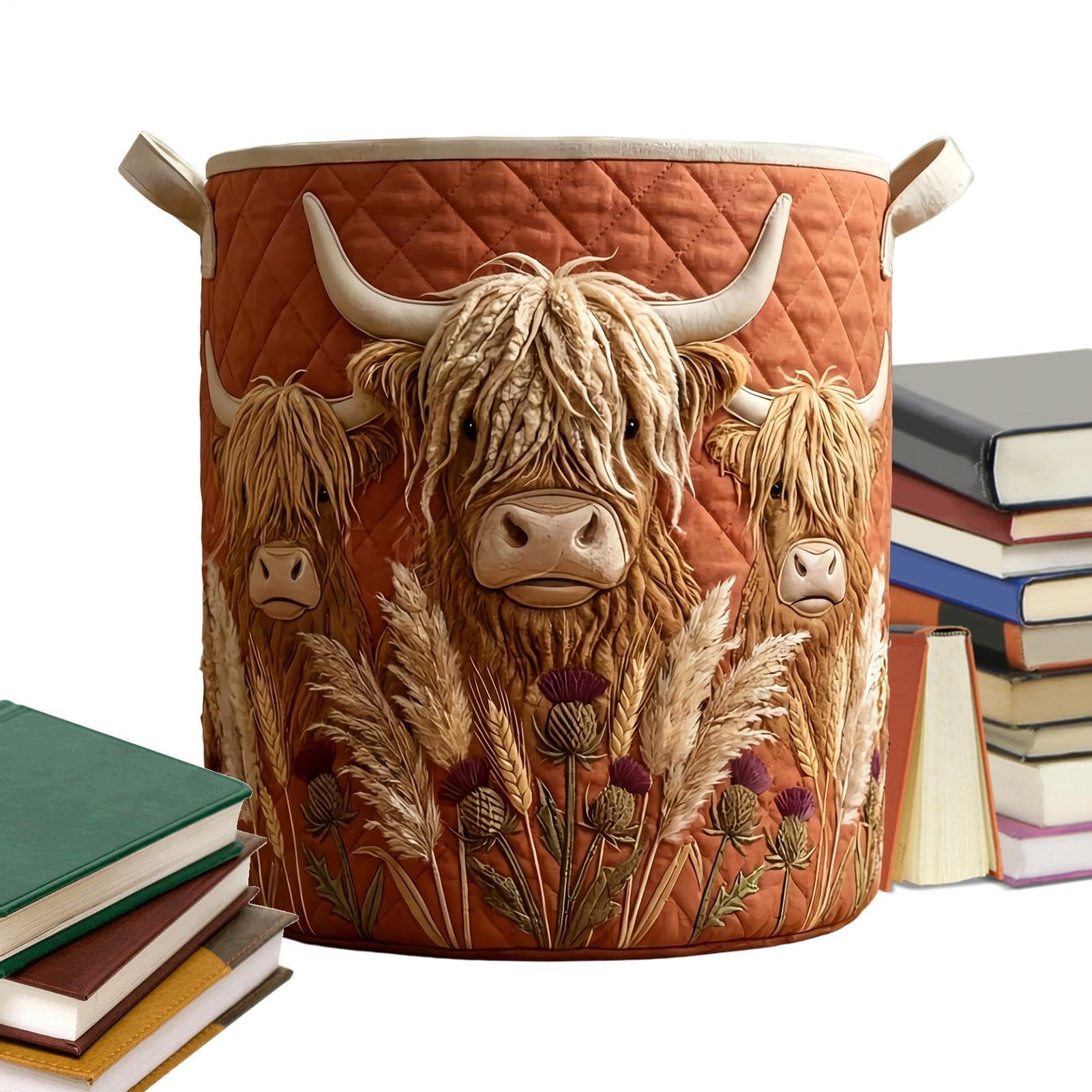Gesteppter Aufbewahrungskorb | Großer dekorativer Organizer | Gesteppte Wäschekörbe Mit Griffen | für Snacks, Puppen, Bücher, Kleidung, Wohnzimmer, Dusche, Wohnheim, Apartment und Schlafzimmer