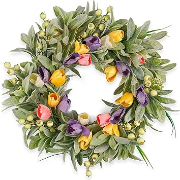 This Tulip Wreath Instantly Makes Your Front Door Feel Like Spring