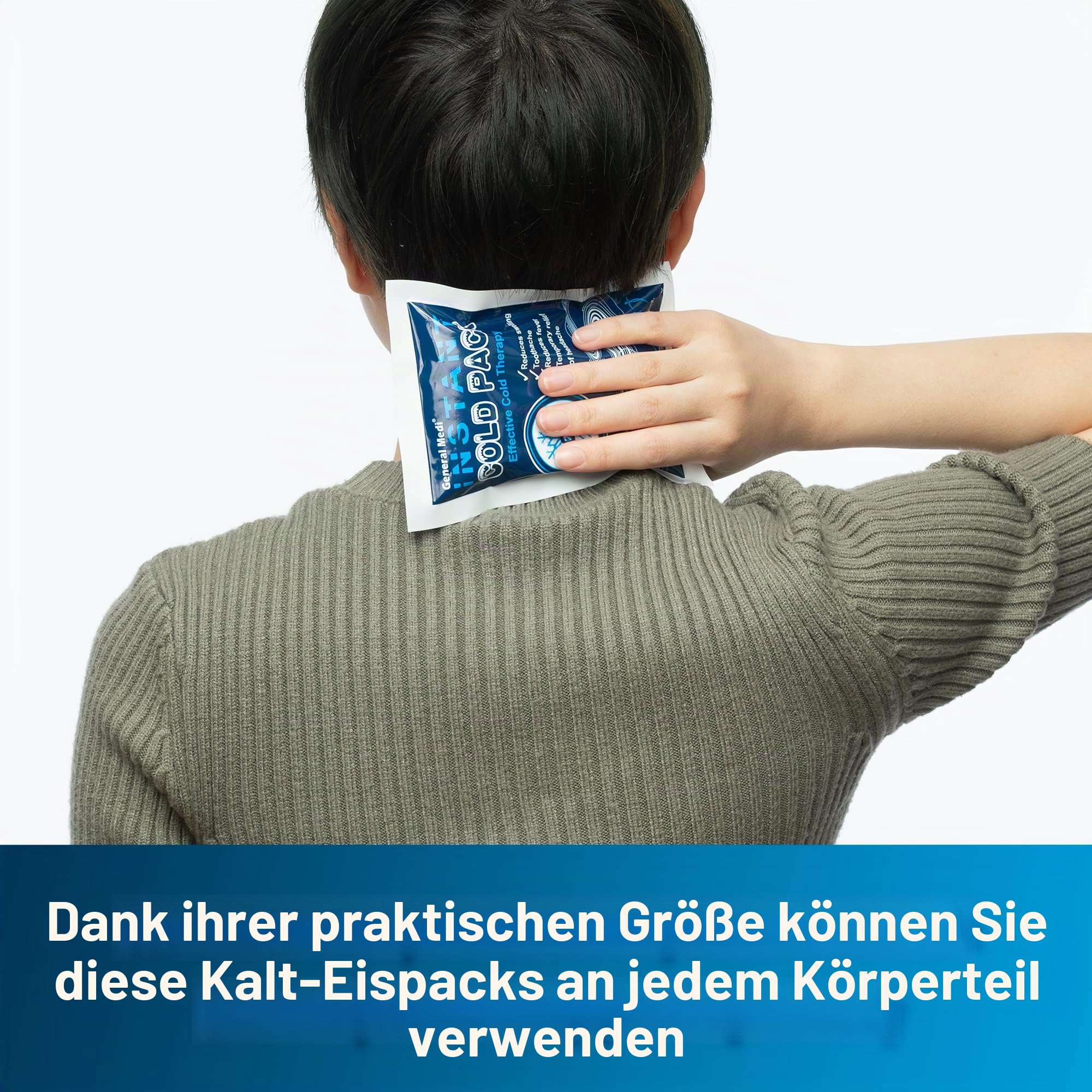 General Medi Einweg Kälte-Sofort-Kompresse (25 Stück), Kühlpack zum sofortigen Kühlen und für Erste-Hilfe-Maßnahmen, Schmerzlinderung, Schwellungen, Entzündungen, Kühlkissen zur äußerlichen Anwendung