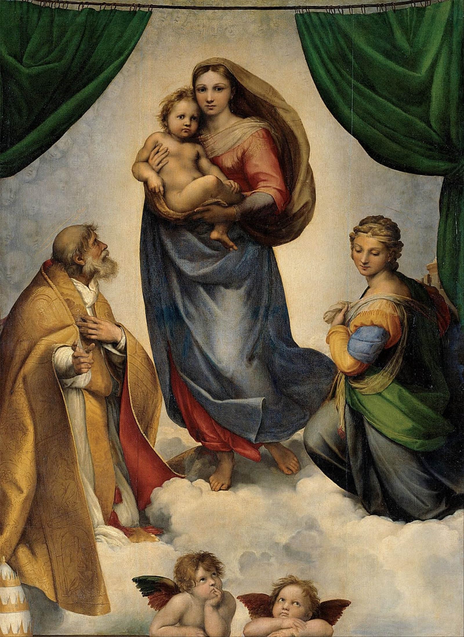 Serendipitp No Frame Abstract Painting Mural Print Picture Wall Decor Painting The Sistine Lady By Raffaello Sanzio Raphael Vintage Wall Artwork For Home Decor 60X90cm