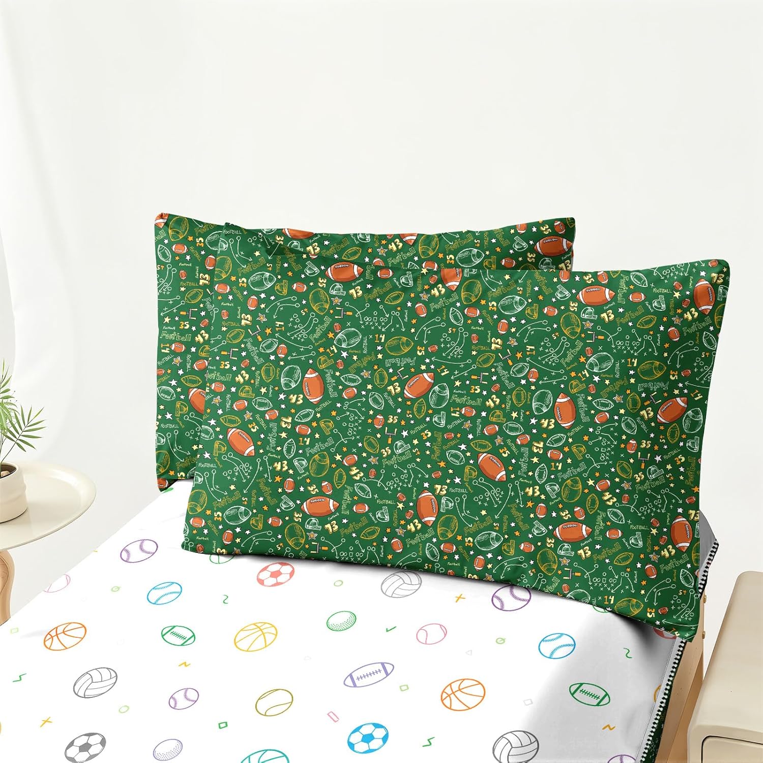 Sports Bedding Twin Football Comforter for Boys Football Boys Comforter All in one Zipper Kids Bedding - Image 3