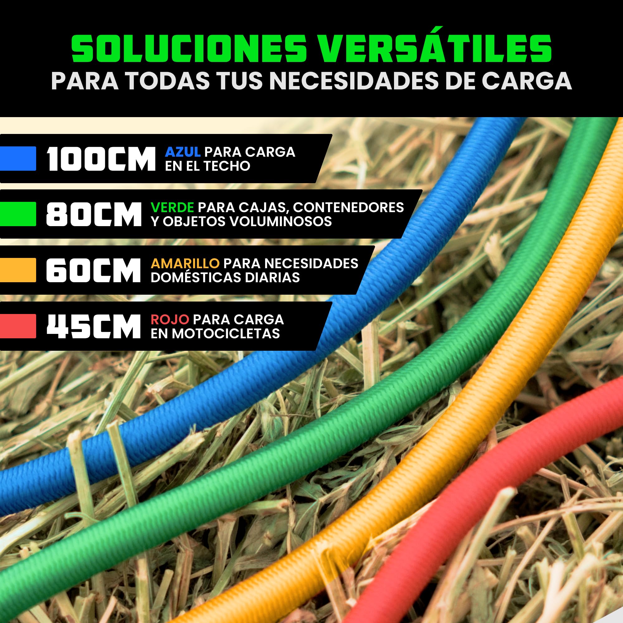Rhino USA Cuerda Elástica con Ganchos (28 Piezas) Pulpos Elástico con Gancho, Cortos y Largos - 4 Clips para Lona Gratis, Bolsa con Cordón, Cuerdas para Toldo & Bungee Cord - Resistentes a Rayos UV