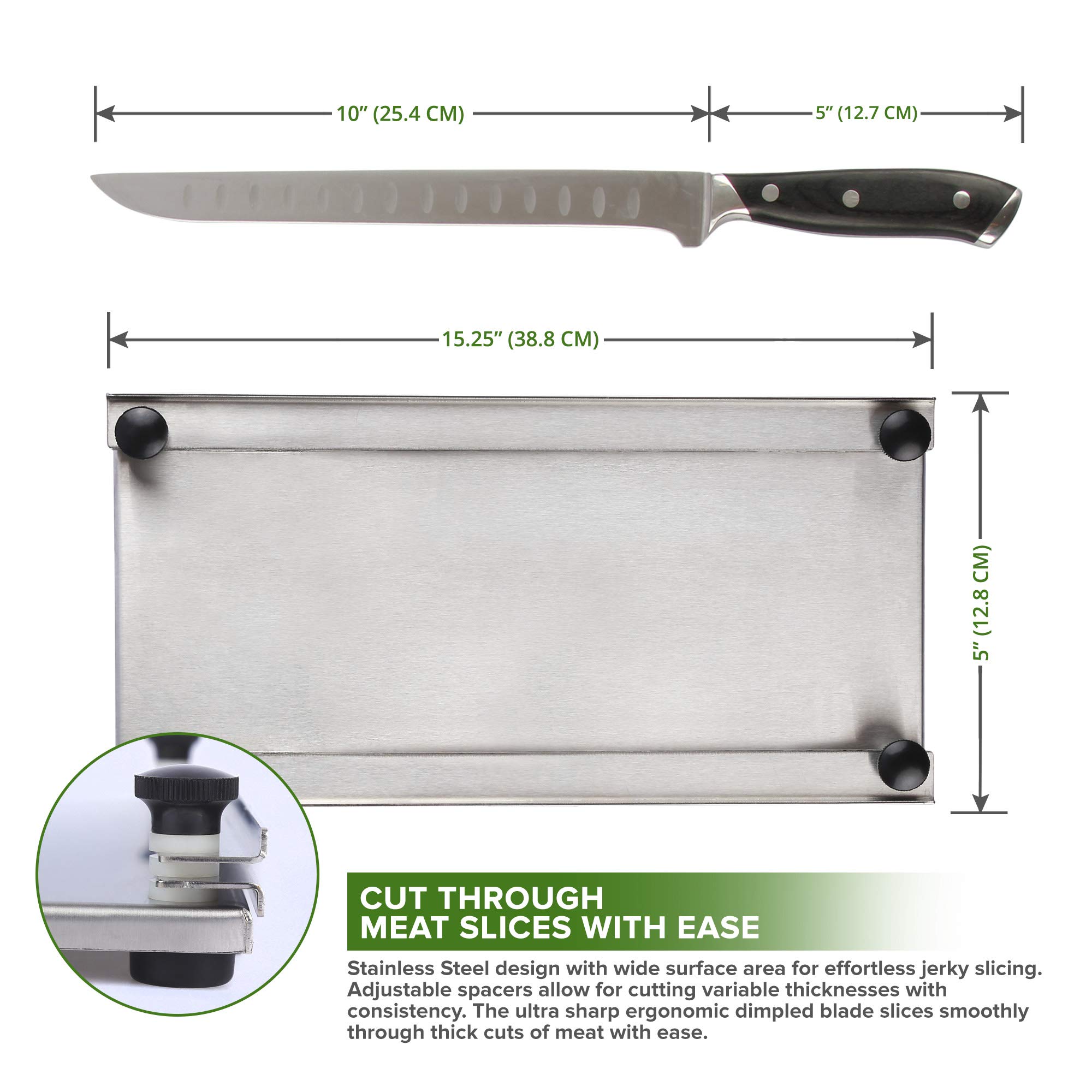 Tabla de cortar para cortar carne de acero inoxidable con cuchillo profesional de 10 pulgadas