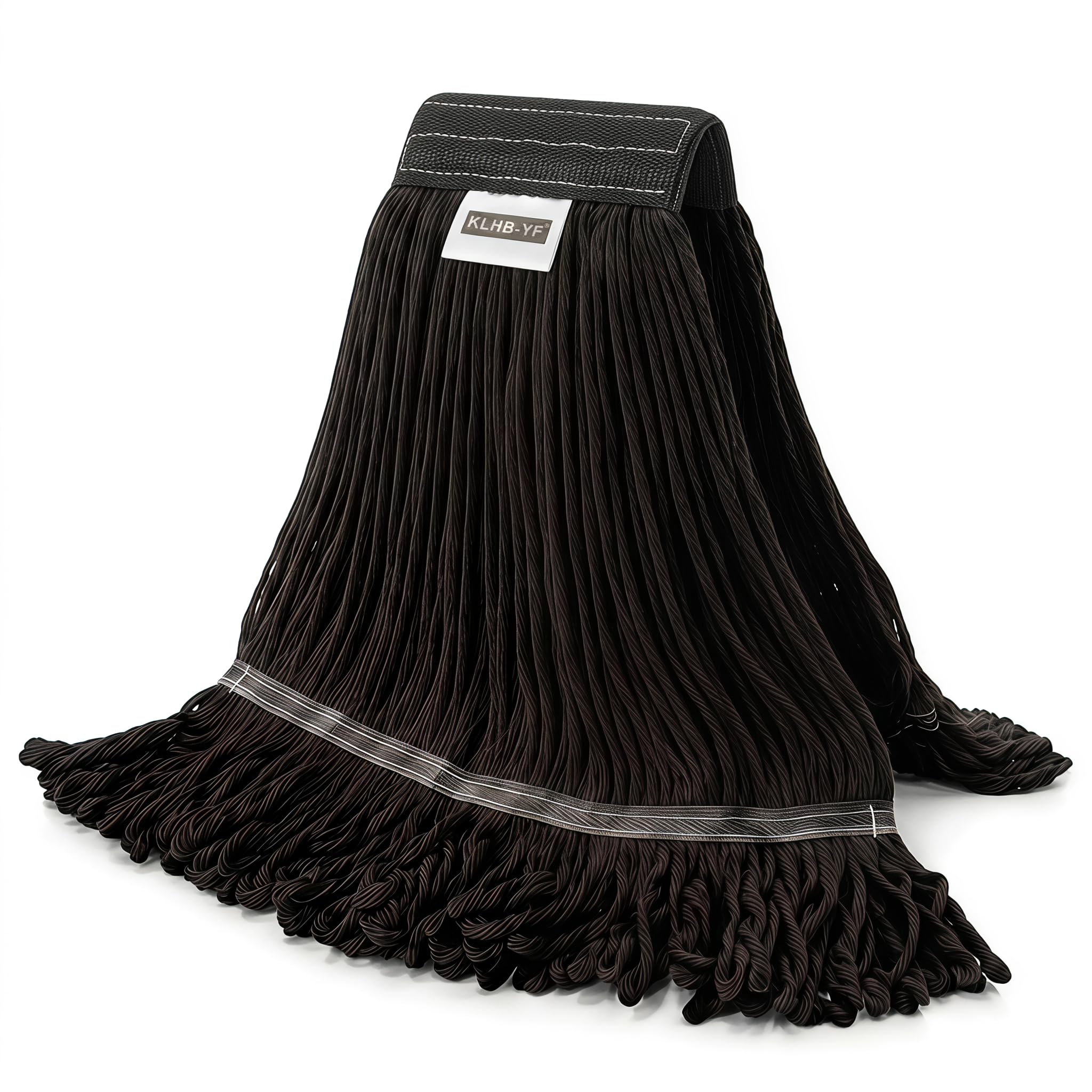 1 Pack 20.5 oz Cotton String Mop Head, Heavy Duty Red Replacement Mop Refill, Machine Washable for Commercial Industrial Floor Cleaning (Black)