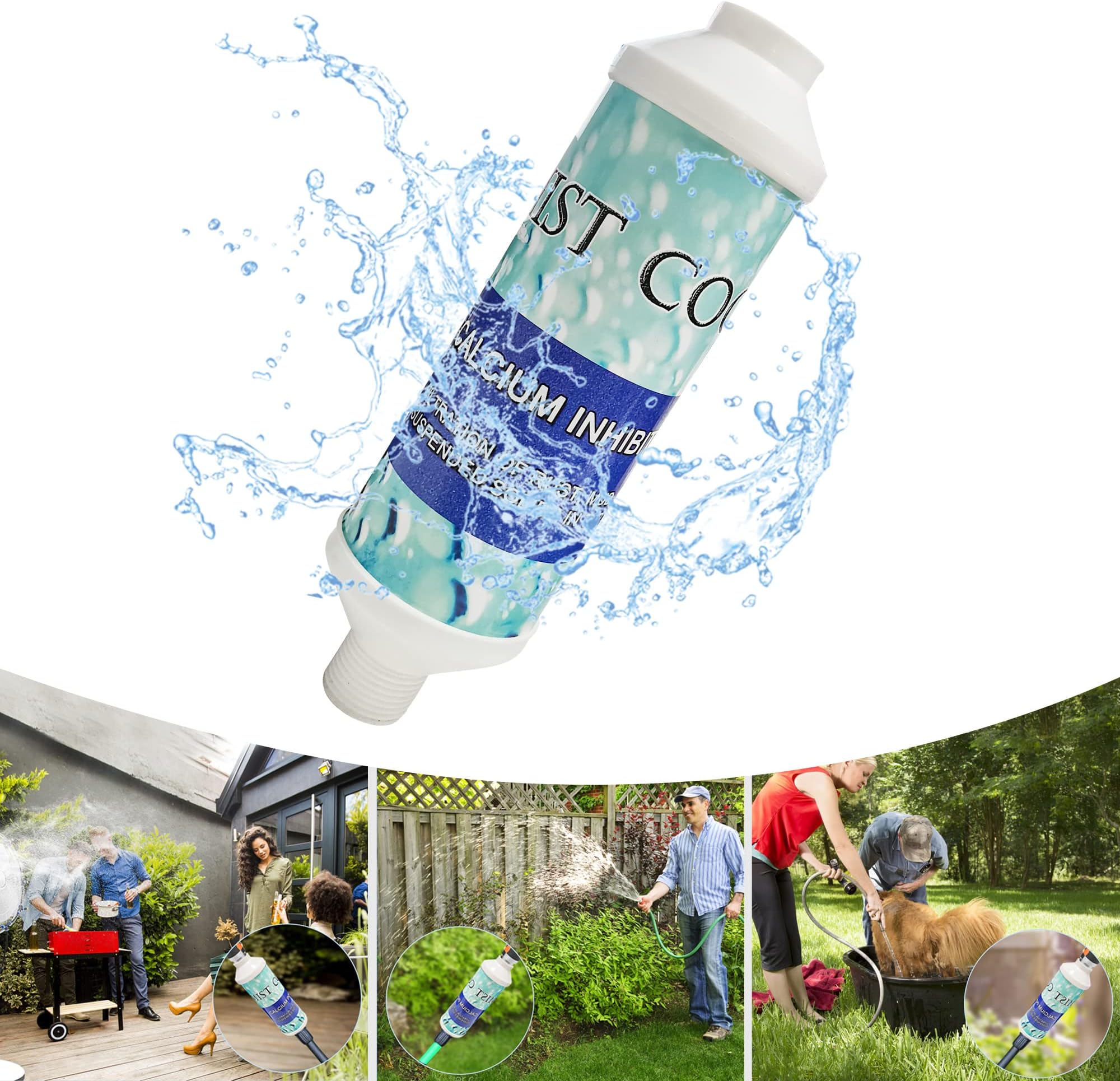 Garden Hose Filter for Patio Misters, Outdoor Misting Cooling System. Outside Calcium Inhibitor Water Filtering for Cobra Mist, Greenhouse, Plants. Filters for Gardening, Pets, Pool, Hot Tub, Washing.