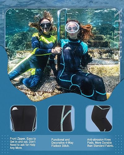 Miniatura 2 de XUKER Traje de neopreno para mujer y hombre, 0.079 in, 0.118 in, neopreno con cremallera frontaltrasera en agua fría, traje de buceo de cuerpo