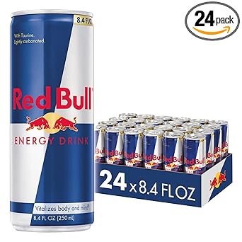 Red Bull Energy Drink with 80mg Caffeine plus Taurine & B Vitamins, 8.4 Fl Oz, Pack of 24 Cans