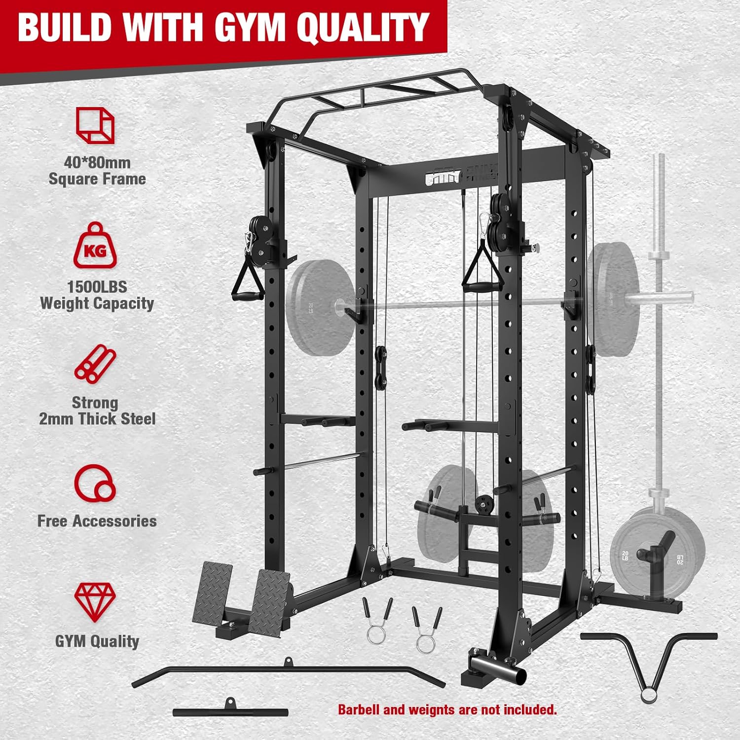 ONNO ONNO Power Cage – 1500LBS Capacity with Adjustable Cable Crossover System - Image 3