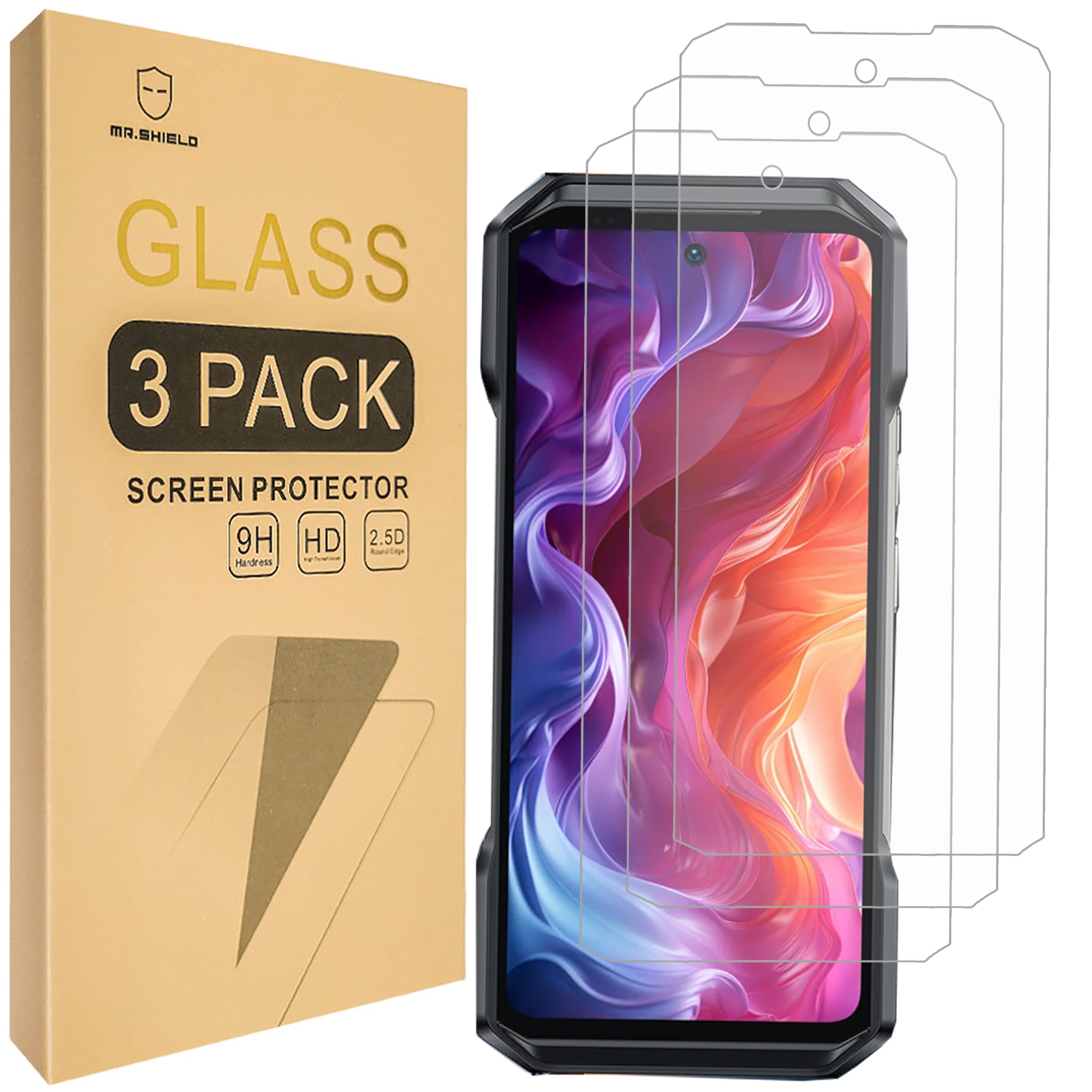 Mr.ShieldScreen Protector compatible with Ulefone Armor 27 / Armor 27 Pro/Armor 27T / Armor 27T pro [3-PACK] [Tempered Glass] [Japan Glass with 9H Hardness]