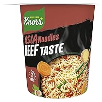 Knorr Noodles Beef Taste, Noodles Istantanei, Beef Taste, Pronti in 3 Minuti, Spezie Selezionate – 63 gr
