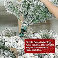 Vista 211 de Glitzhome Prelit Christmas Tree, 6ft Flocked Artificial Christmas Tree Serene Snowscape Fir with 300 Warm White Lights for Home, Office, Party