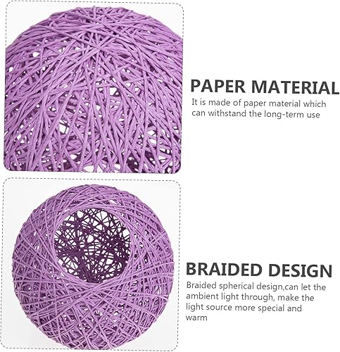 Miniatura 3 de Angoily Pantalla de lámpara de ratán, cubierta de luz de ratán, pantalla de lámpara de ratán, pantalla de repuesto de lámpara de madera, pantalla de