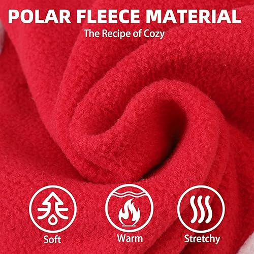Miniatura 5 de PUPTECK Sudadera de forro polar con capucha para perro, ropa suave y cálida para perros pequeños y medianos, para otoño e invierno, rojocrema, ML