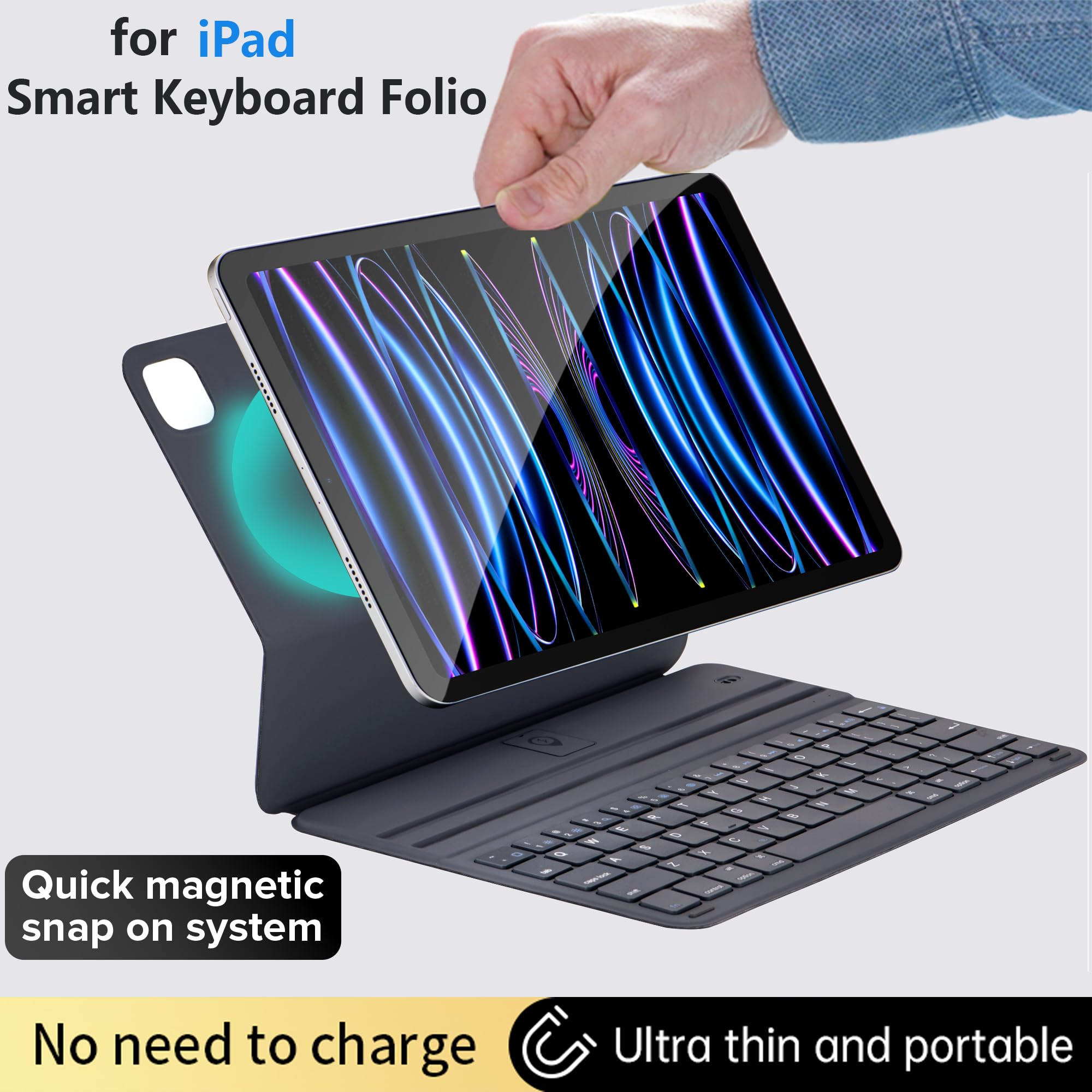 Synchro Bands Smart Keyboard Folio for iPad Pro 12.9 inch (6rd