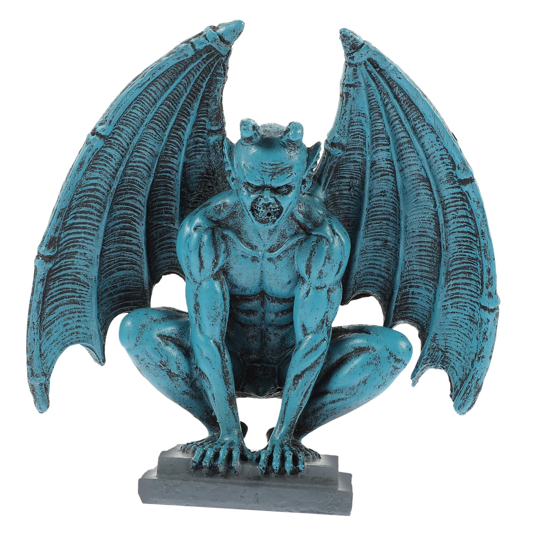 Cabilock 2 Pezzi Gargoyle Statue Figurine Da Giardino Statue Ornamenti Giocattolo Da Esterno Drago Giardino Solare Decorazione Angelo Rana Statua Accessori Da Delle Fate