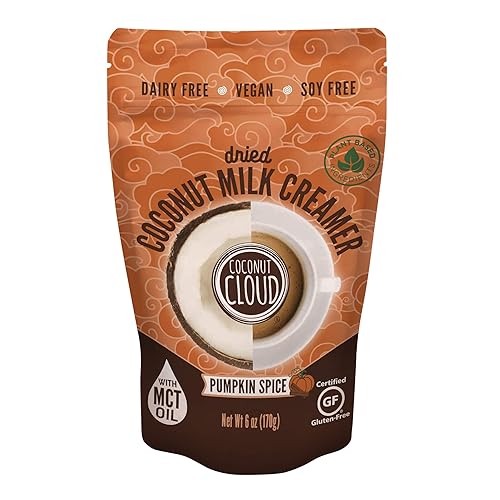 Crema vegana para café con especias de calabaza, sin lácteos, sin OMG, sin gluten, cremosa, deliciosa y fácil, hecha de leche de coco en polvo de