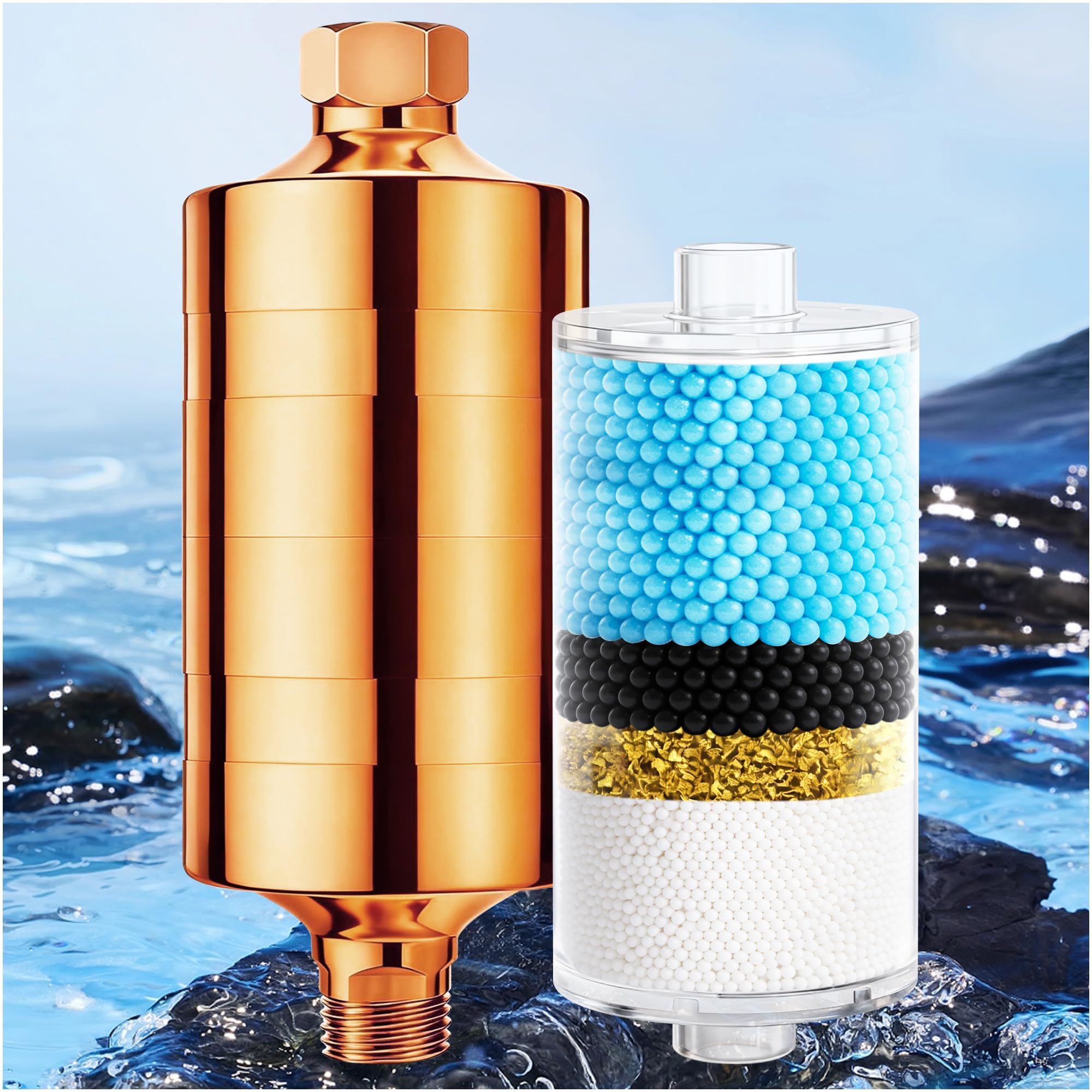 Premium Metal Shower Filter - Soft Water & Skin Health -1