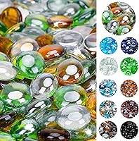 Vista 19 de onlyfire Cuentas de vidrio planas para hoguera de propano, rocas de vidrio reflectantes de 1/2 pulgada, canicas planas de 10 libras para chimenea