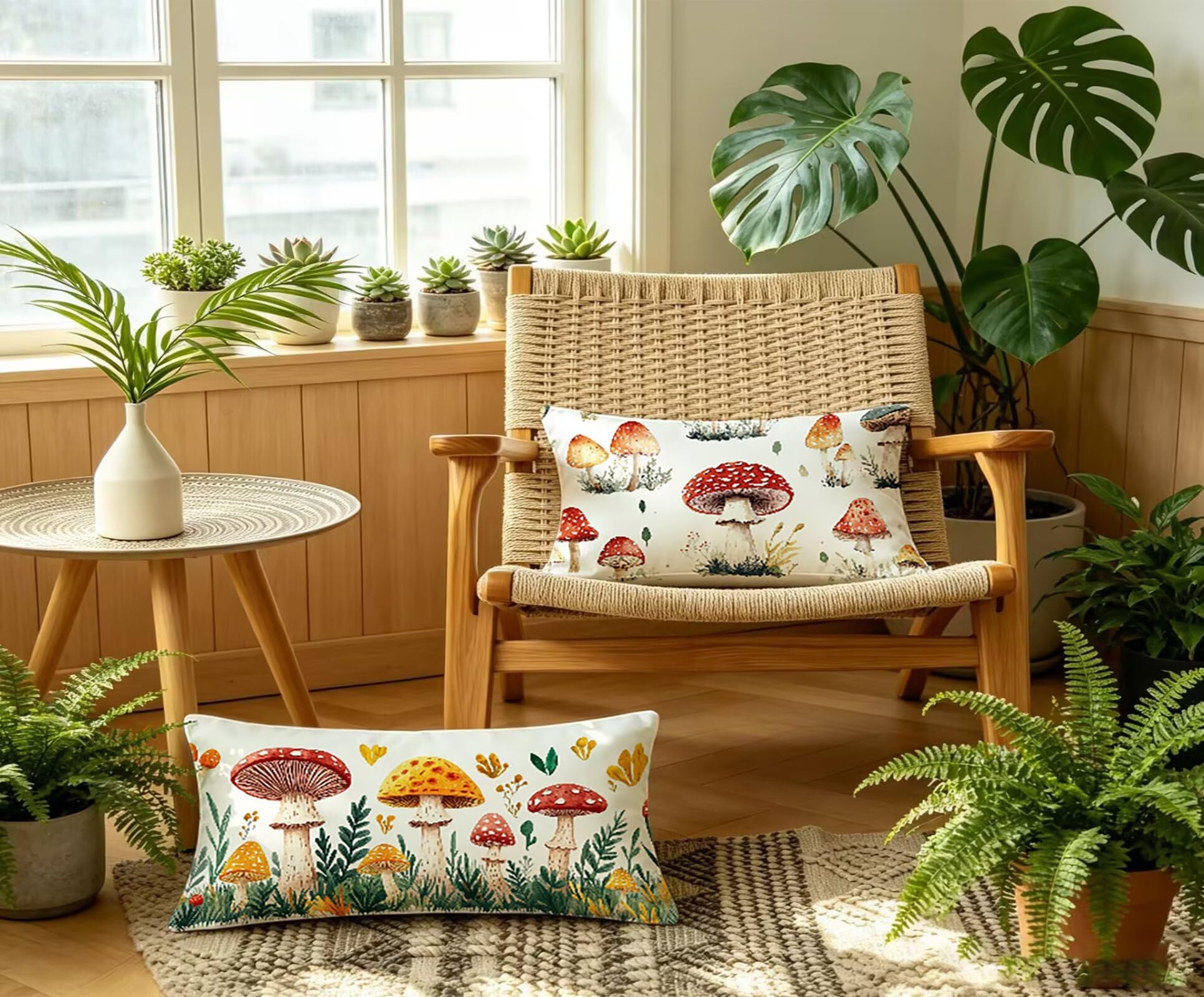 Farbe Kissenbezug 70x90 Pilz Kopfkissenbezug 2er Set,Wohnaccessoires & Deko,Weich und Atmungsaktiv Samt Stoff mit Verstecktem Reißverschluss für Bett Sofa Kissen Dekokissen-86179