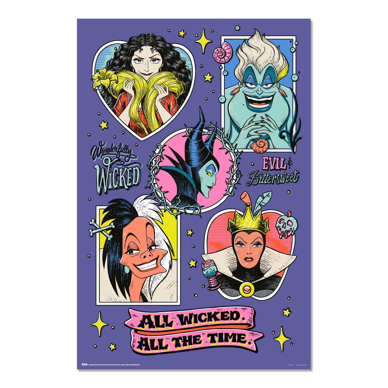Grupo Erik Poster Disney Villains - 36 x 24 inches / 91.5 x 61 cm - Shipped Rolled Up - Cool Posters, Art Poster, Wall Posters & Prints