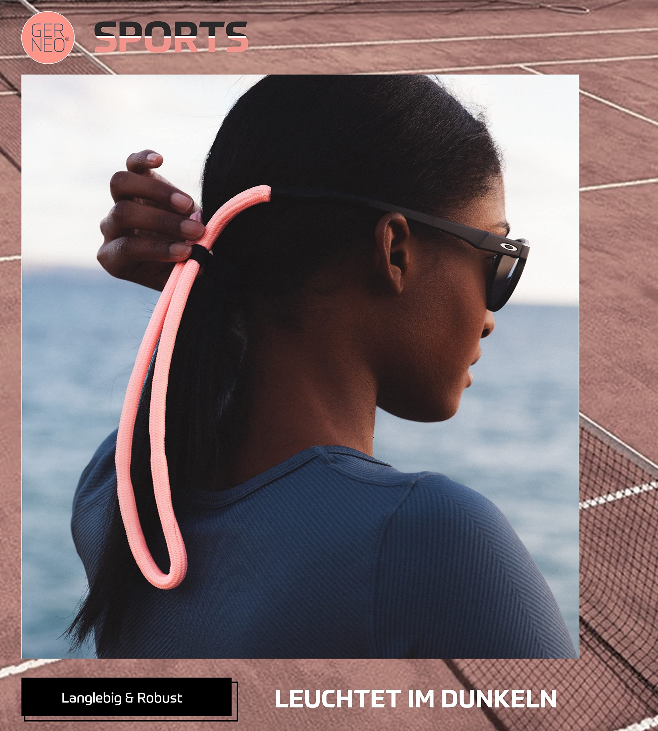 ORIGINAL – schwimmfähiges Sport Brillenband Neopren – leuchtet im Dunkeln – verstellbar mit Kabelzug – wasserfestes Sportbrillenband & fester Halt für Wassersport